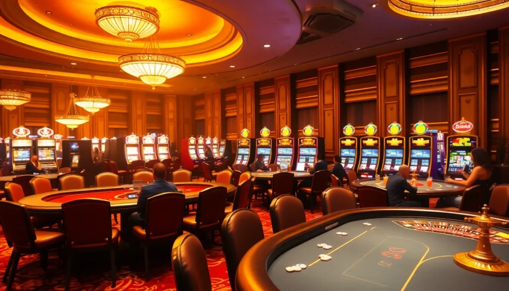 Players at a high-stakes poker table in the luxurious 79king casino, showcasing excitement and strategy.